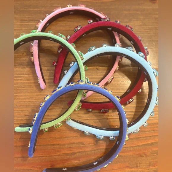 Lele Sadoughi Pink Tourmaline October GIGI JEWELED BIRTHSTONE HEADBAND - Picture 4 of 5